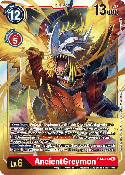 AncientGreymon - Great Legend - Secret Rare - BT4-113 SEC