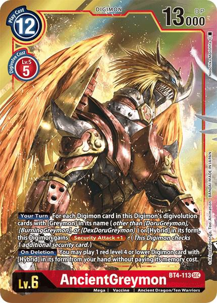 AncientGreymon (Alternate Art) - Great Legend - Secret Rare - BT4-113 SEC