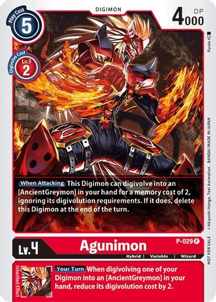 Agunimon - P-029 - Digimon Promotion Cards - Promo - P-029 P