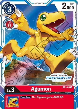 Agumon - ST1-03 (July Evolution Cup 2021 Stamped) - Starter Deck 01: Gaia Red - Promo - ST1-03 U
