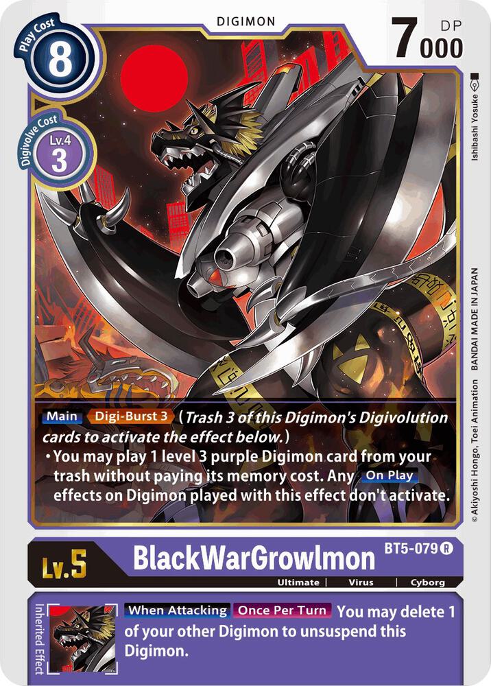BlackWarGrowlmon - Battle of Omni - Rare - BT5-079 R