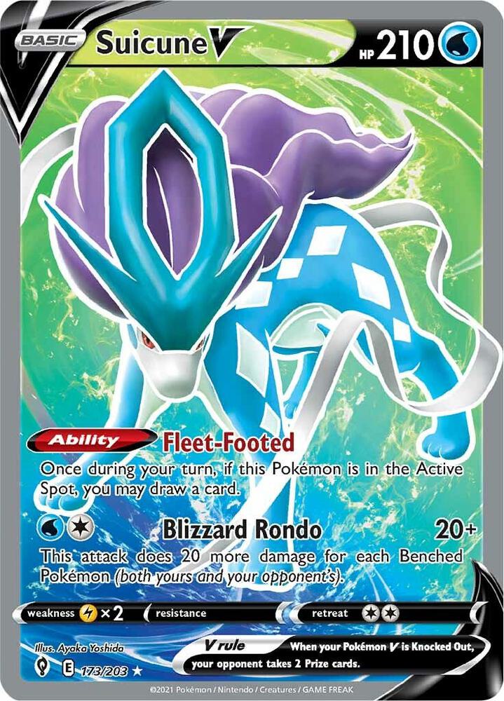 Suicune V (Full Art) - SWSH07: Evolving Skies - Ultra Rare - 173/203