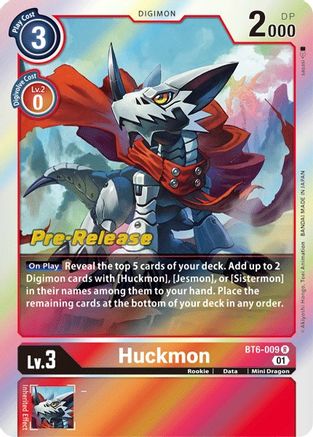 Huckmon - Double Diamond Pre-Release Cards - Rare - BT6-009 R