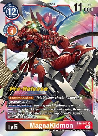 MagnaKidmon - Double Diamond Pre-Release Cards - Rare - BT6-017 R