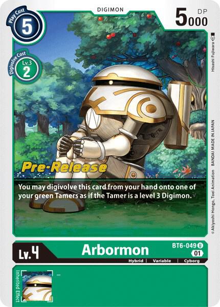 Arbormon - Double Diamond Pre-Release Cards - Uncommon - BT6-049 U