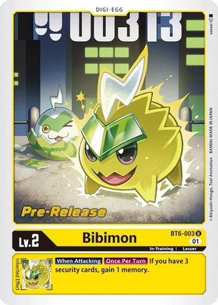 Bibimon - Double Diamond Pre-Release Cards - Uncommon - BT6-003 U