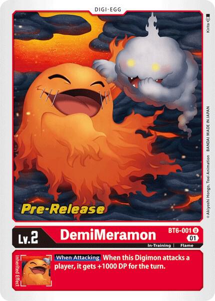 DemiMeramon - Double Diamond Pre-Release Cards - Uncommon - BT6-001 U