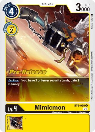 Mimicmon - Double Diamond Pre-Release Cards - Uncommon - BT6-036 U