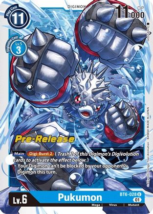Pukumon - Double Diamond Pre-Release Cards - Uncommon - BT6-028 U