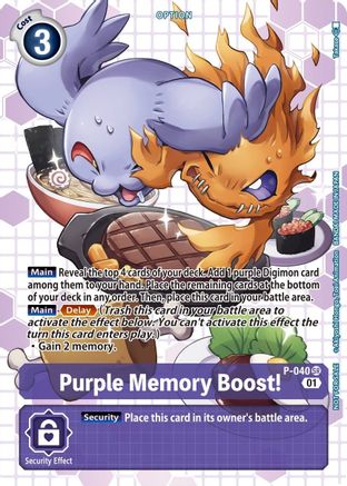 Purple Memory Boost! - P-040 (Next Adventure Box Promotion Pack) - Digimon Promotion Cards - Super Rare - P-040 SR