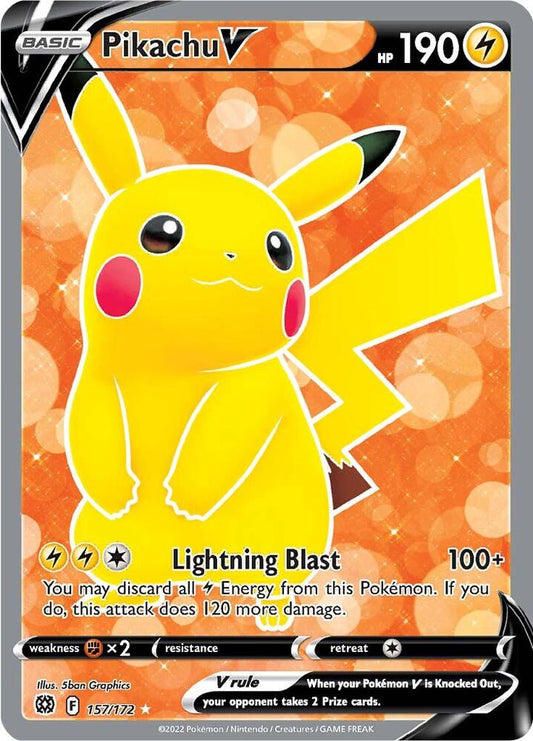 Pikachu V (Full Art) - SWSH09: Brilliant Stars - Ultra Rare - 157/172
