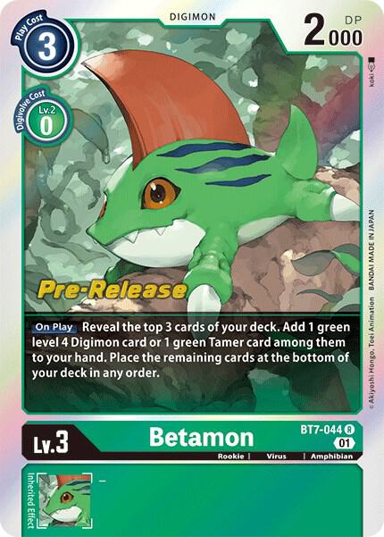 Betamon - Next Adventure Pre-Release Cards - Rare - BT7-044 R