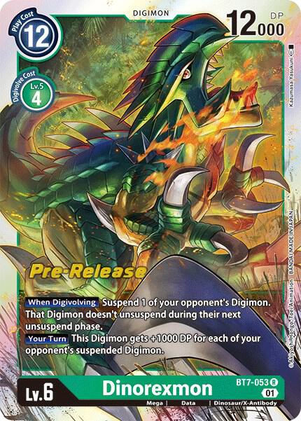 Dinorexmon - Next Adventure Pre-Release Cards - Rare - BT7-053 R