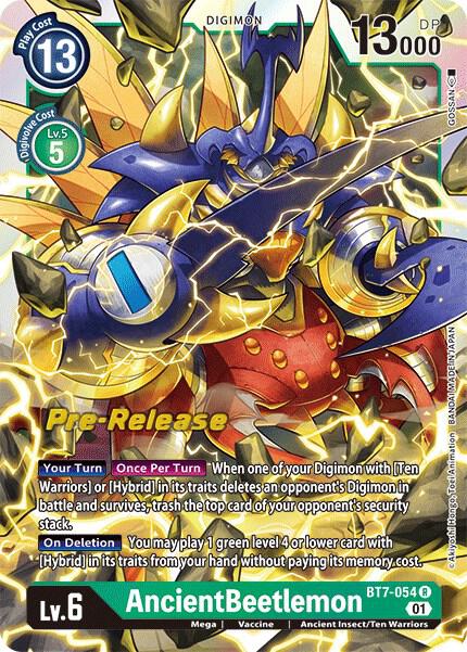 AncientBeetlemon - Next Adventure Pre-Release Cards - Rare - BT7-054 R