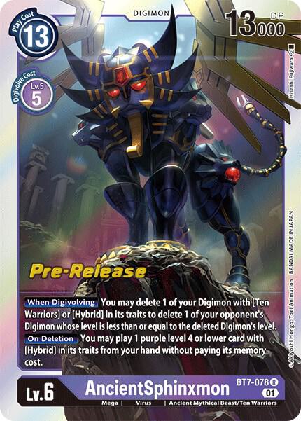 AncientSphinxmon - Next Adventure Pre-Release Cards - Rare - BT7-078 R