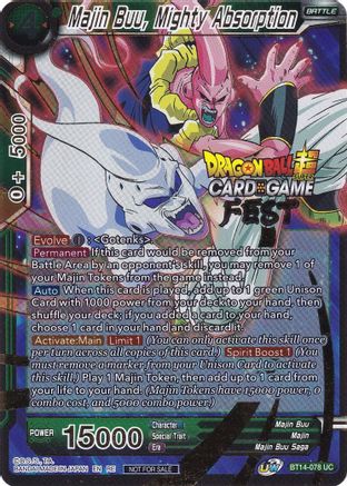 Majin Buu, Mighty Absorption (Card Game Fest 2022) - Tournament Promotion Cards - Promo - BT14-078