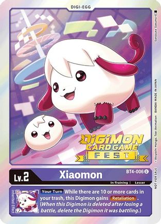 Xiaomon (Digimon Card Game Fest 2022) - Great Legend - Promo - BT4-006 U