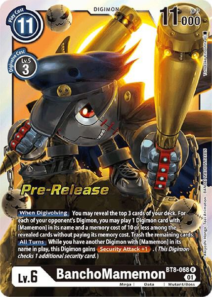BanchoMamemon - New Awakening Pre-Release Cards - Rare - BT8-068 R