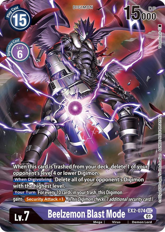 Beelzemon Blast Mode (Alternate Art) - Digital Hazard - Secret Rare - EX2-074 SEC