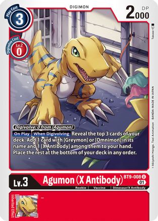 Agumon (X Antibody) - X Record - Uncommon - BT9-008 U