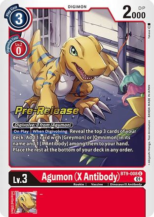 Agumon (X Antibody) - X Record Pre-Release Cards - Uncommon - BT9-008 U