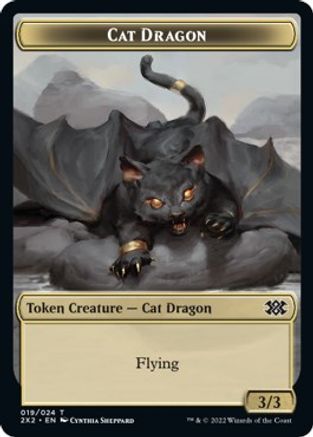 Cat Dragon // Spirit (002) Double-sided Token - Double Masters 2022 - T -