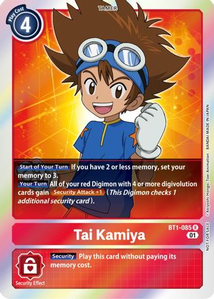 Tai Kamiya - BT1-085 (ST-11 Special Entry Pack) - Release Special Booster - Promo - BT1-085 R