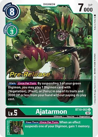 Ajatarmon - Xros Encounter Pre-Release Cards - Uncommon - BT10-053 U