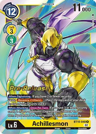 Achillesmon - Xros Encounter Pre-Release Cards - Rare - BT10-040 R