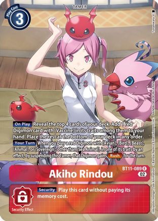 Akiho Rindou (Alternate Art) - Dimensional Phase - Rare - BT11-089 R