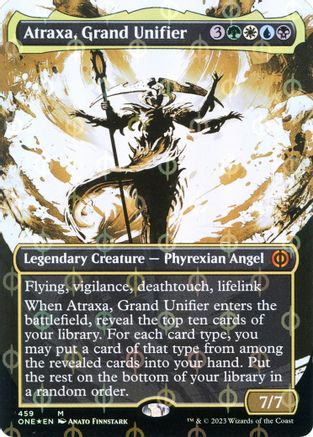 Atraxa, Grand Unifier (Showcase) (Step-and-Compleat Foil) - Phyrexia: All Will Be One - M - 459