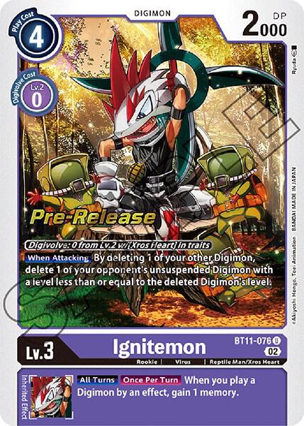 Ignitemon - Dimensional Phase Pre-Release Cards - Uncommon - BT11-076 U