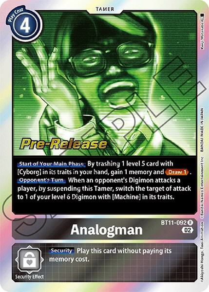 Analogman - Dimensional Phase Pre-Release Cards - Rare - BT11-092 R