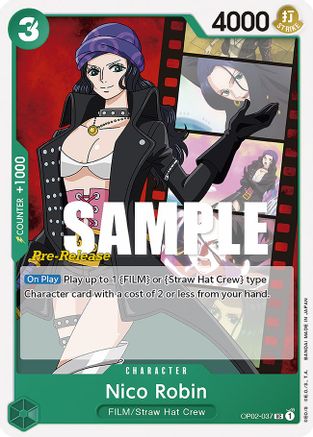 Nico Robin - Paramount War Pre-Release Cards - UC - OP02-037