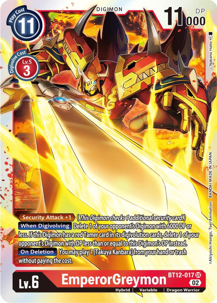 EmperorGreymon - Across Time - Super Rare - BT12-017 SR