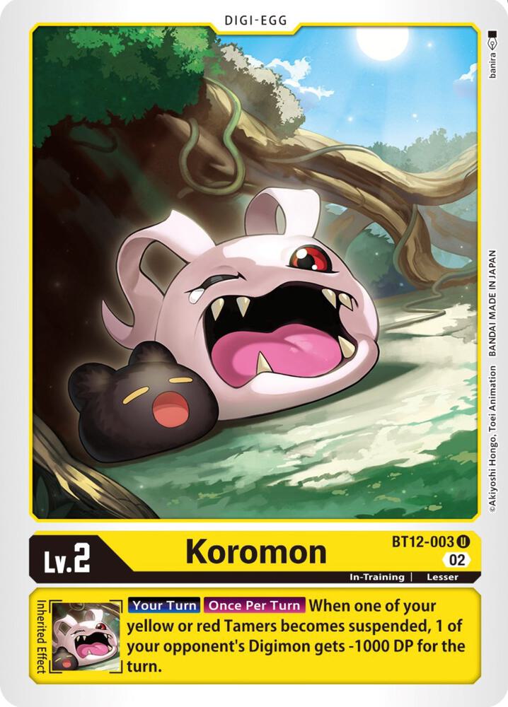 Koromon - Across Time - Uncommon - BT12-003 U