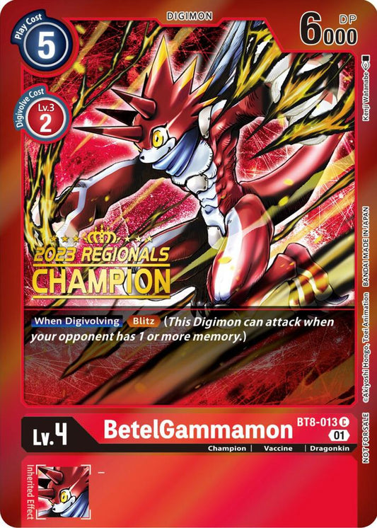BetelGammamon (2023 Regionals Champion) - New Awakening - Promo - BT8-013 C