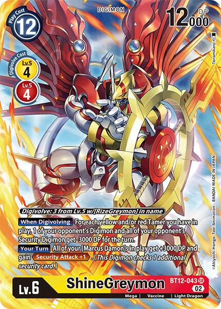 ShineGreymon (Alternate Art) - Across Time - Super Rare - BT12-043 SR