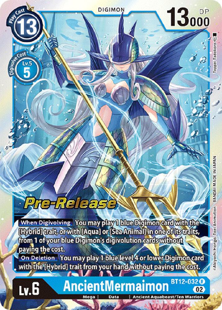 AncientMermaimon - Across Time Pre-Release Cards - Rare - BT12-032 R