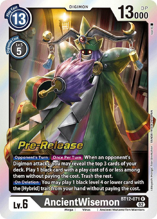 AncientWisemon - Across Time Pre-Release Cards - Rare - BT12-071 R