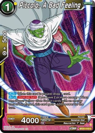 Piccolo, A Bad Feeling - Wild Resurgence - Common - BT21-115