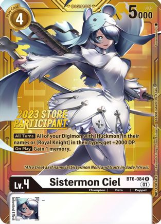 Sistermon Ciel (2023 Store Participant) - Double Diamond - Promo - BT6-084 R