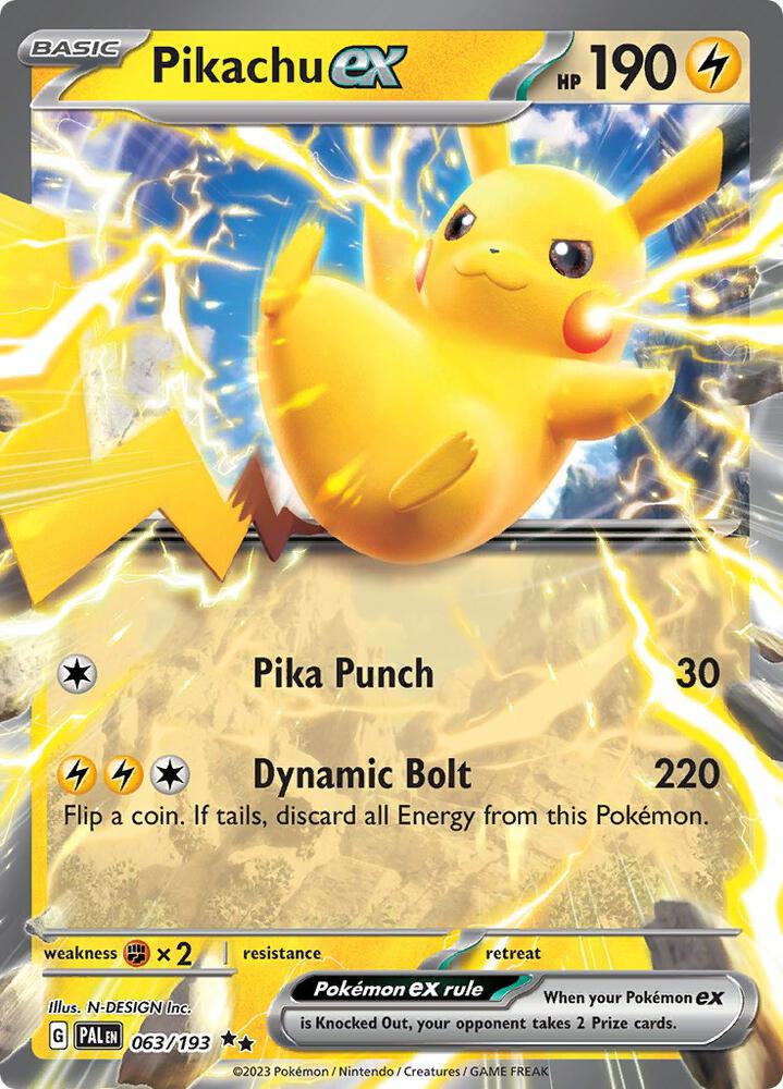 Pikachu ex - SV02: Paldea Evolved - Double Rare - 063/193