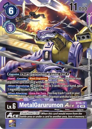 MetalGarurumon Ace (Box Topper) - Versus Royal Knight Booster - Super Rare - ST16-12