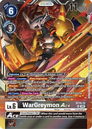 WarGreymon Ace (Box Topper) - Versus Royal Knight Booster - Super Rare - ST15-12