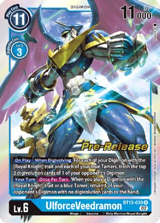 UlforceVeedramon - Versus Royal Knight Booster Pre-Release Cards - Rare - BT13-030 R