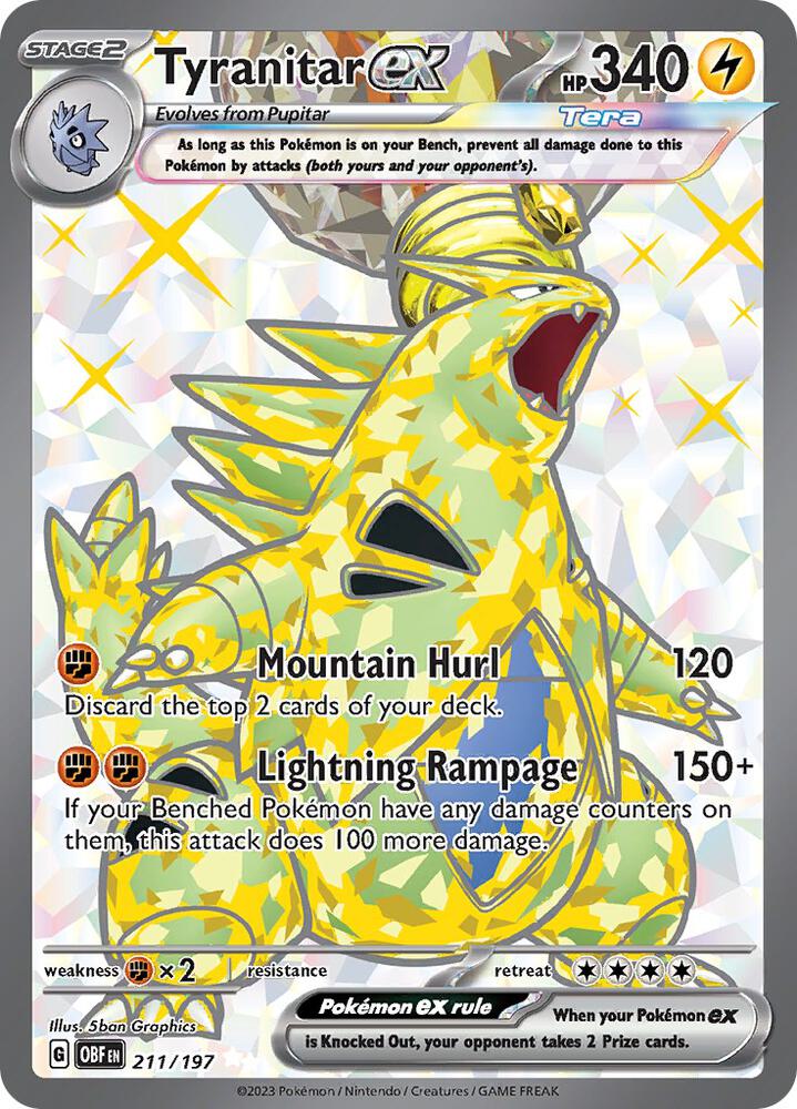Tyranitar ex - 211/197 - SV03: Obsidian Flames - Ultra Rare - 211/197