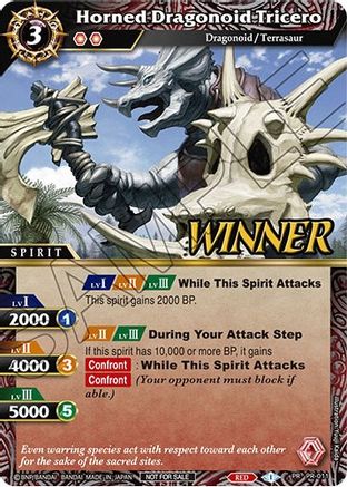 Horned Dragonoid Tricero (Winner) - Battle Spirits Saga Promo Cards - Promo - PR-011