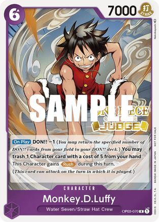 Monkey.D.Luffy (Judge Pack Vol. 2) - One Piece Promotion Cards - PR - OP03-070