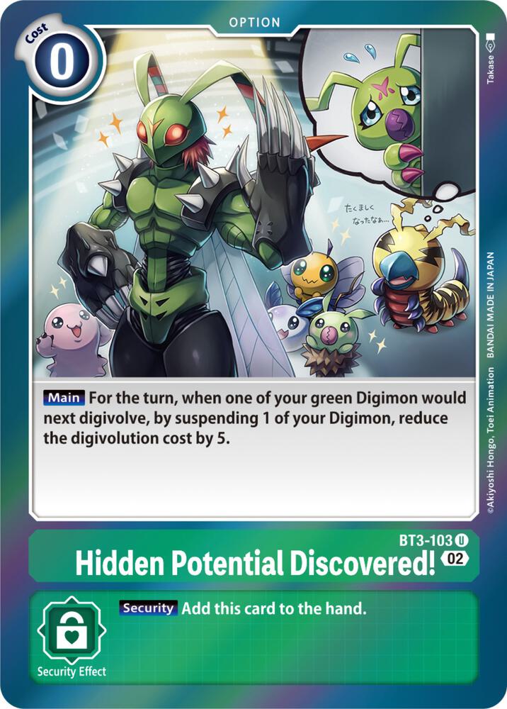 Hidden Potential Discovered! (Resurgence Booster Reprint) - Resurgence Booster - Uncommon - BT3-103 U